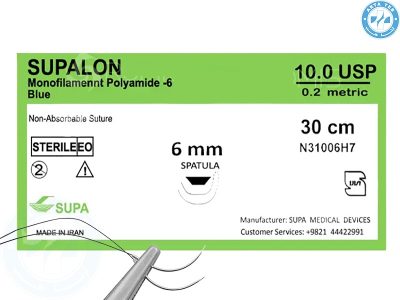 نخ جراحی نایلون 8/0 دو سوزنه راند با سوزن 8 | سوپا
