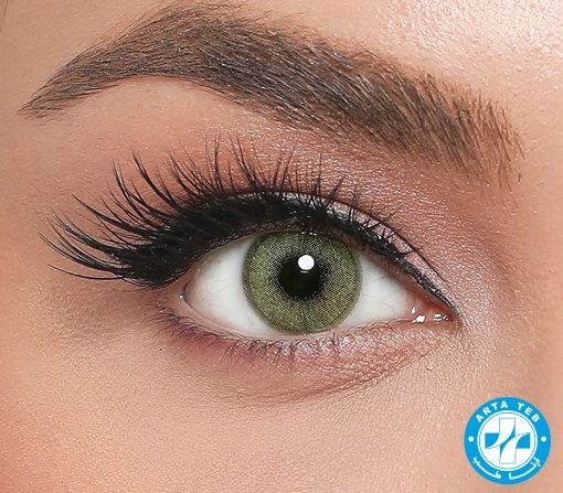 -الامور-الیو-e1744843414943.jpg لنز سبز زیتونی دور دار رینبو - Image 1