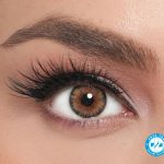 لنز قهوه ای عسلی دور مشکی رینبو