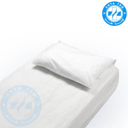 ست ملحفه کشدار 120*220 و روبالشتی یکبار مصرف سفید 25 گرم
