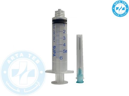 سرنگ 5 سی‌سی لوئرلاک با سرسوزن شستشو کند سوپا