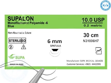 نخ جراحی نایلون 8/0 دو سوزنه راند با سوزن 8